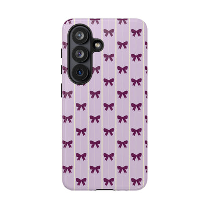 Retro Plum Purple Bow Pattern Phone Case