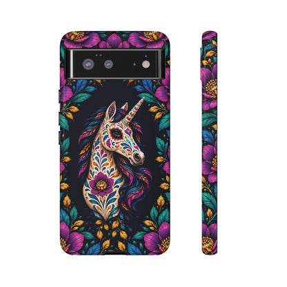Elegant Purple and Teal Calavera Unicorn Phone Case - Phone Case - Google Pixel 6 / Glossy
