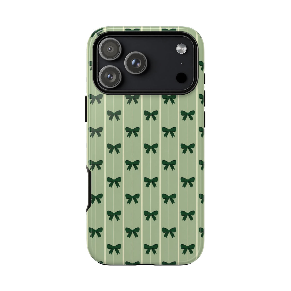 Retro Forest Green Bow Pattern Phone Case