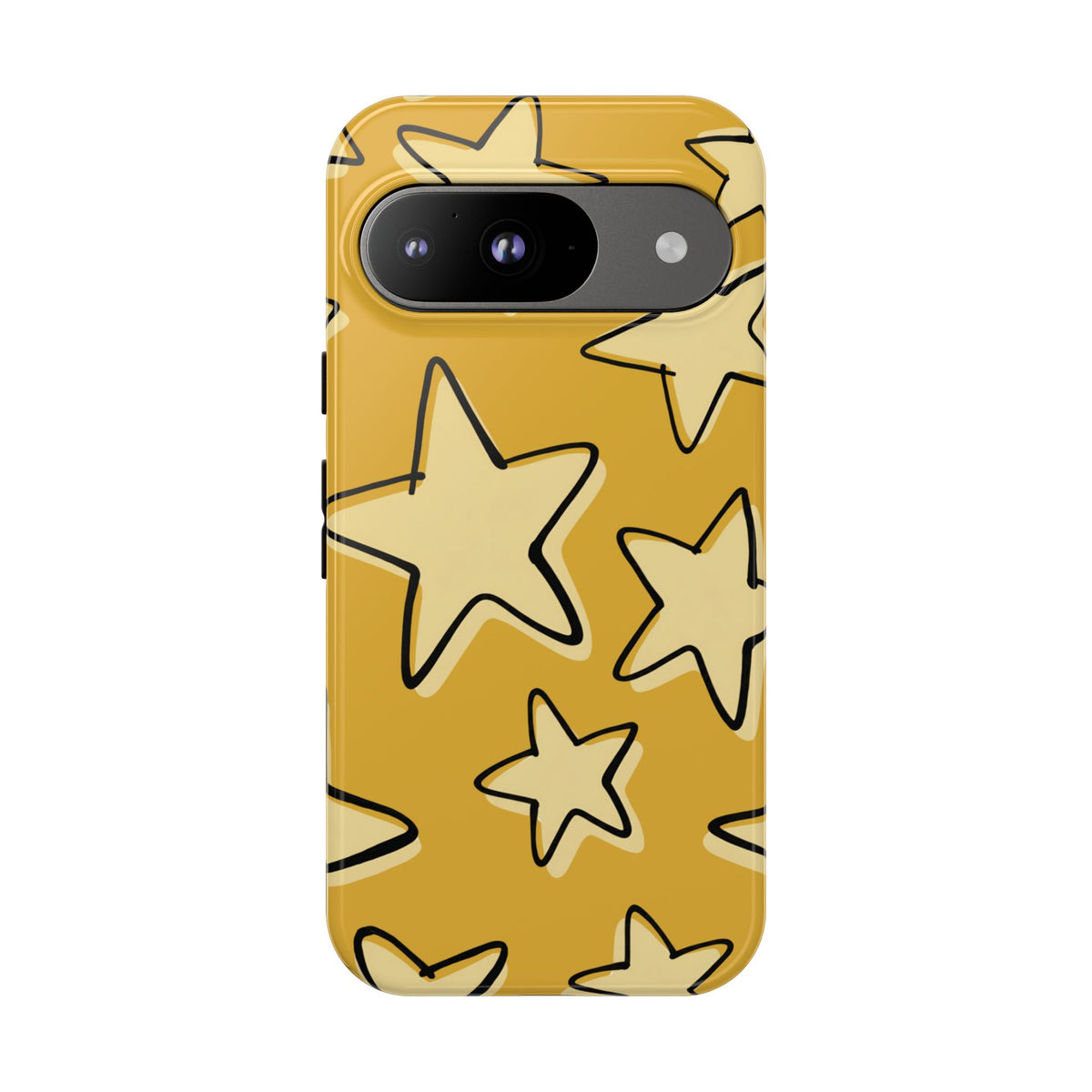 Golden Yellow Doodle Star Phone Case
