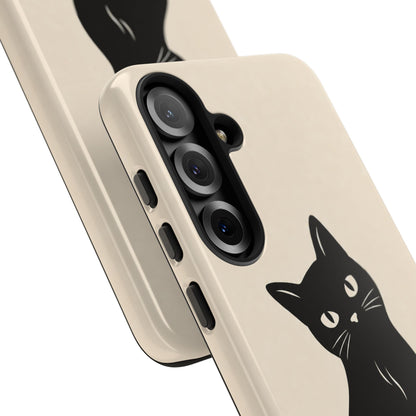 Minimalist Cream & Black Cat Phone Case