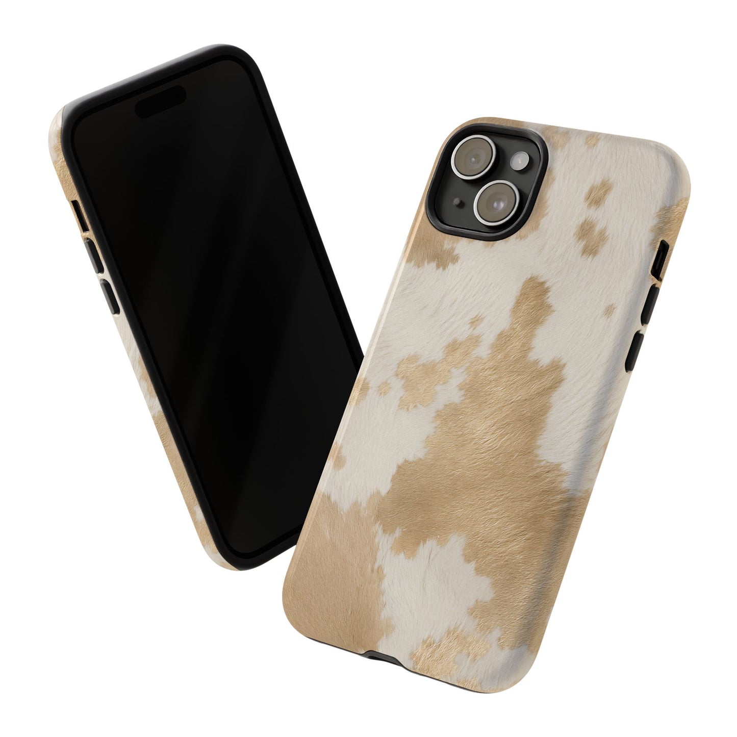 Elegant Champagne Cow Print Phone Case