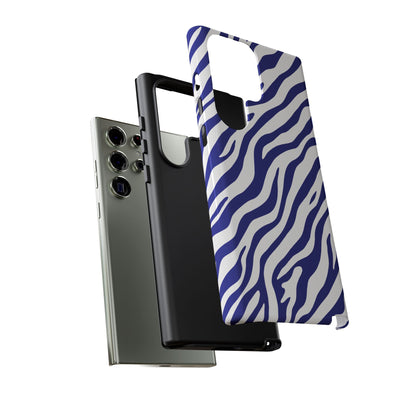 Stylish Electric Blue Zebra Print Phone Case