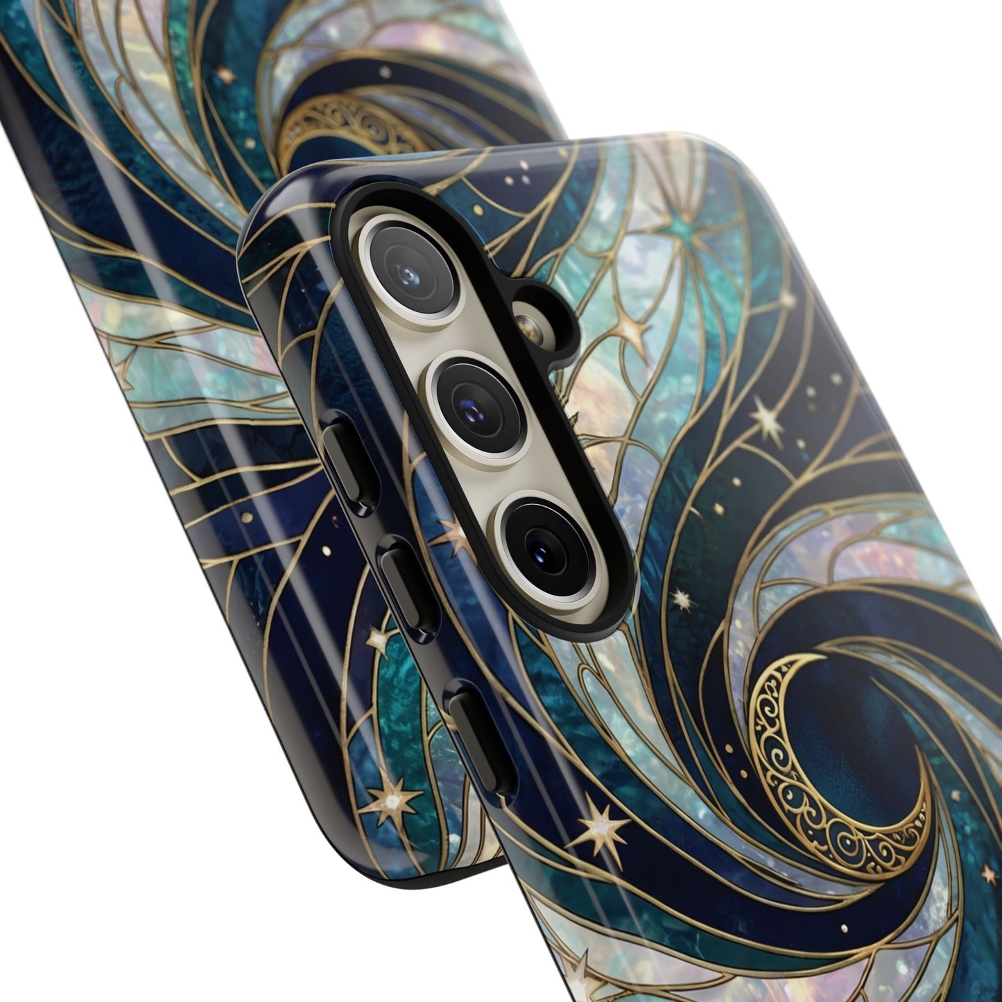 Elegant Navy & Teal Celestial Swirl Phone Case