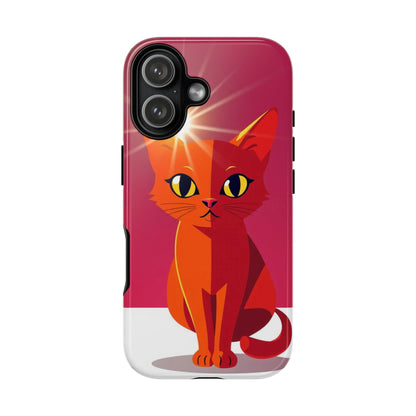 iPhone 17 / Glossy Phone Case - Flashing Cat Design Phone Case