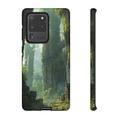 Samsung Galaxy S20 Ultra / Glossy Phone Case - Overgrown Future Ruins Sci-fi Phone Case