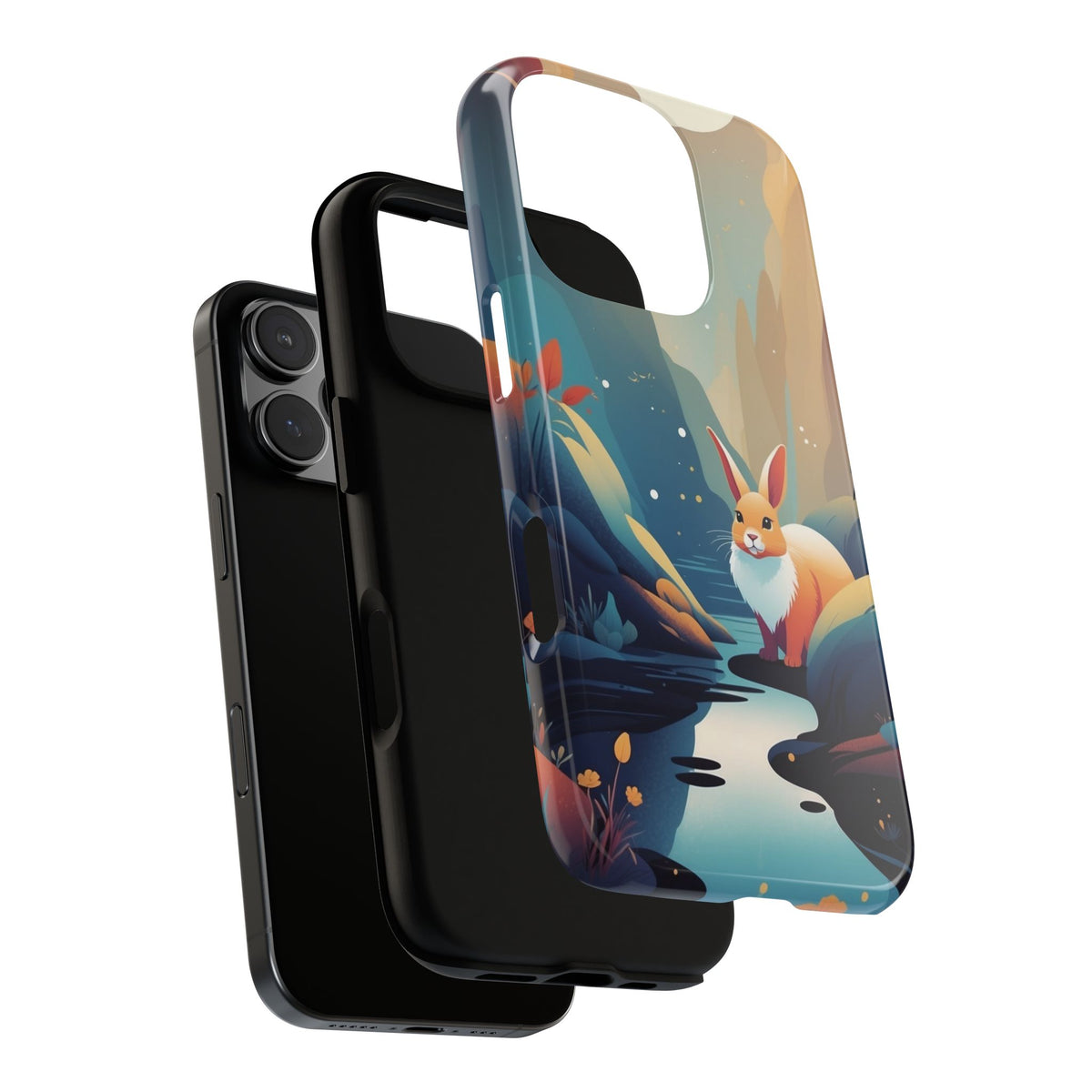 Stylised Rabbit Design Phone Case - Multicolor Phone Case