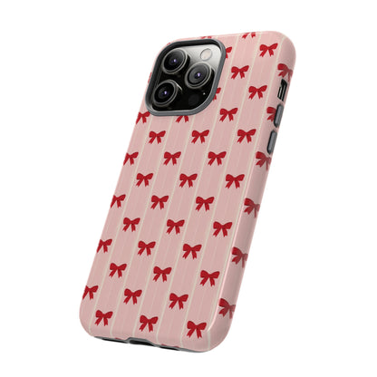 Retro Cherry Red Bow Pattern Phone Case