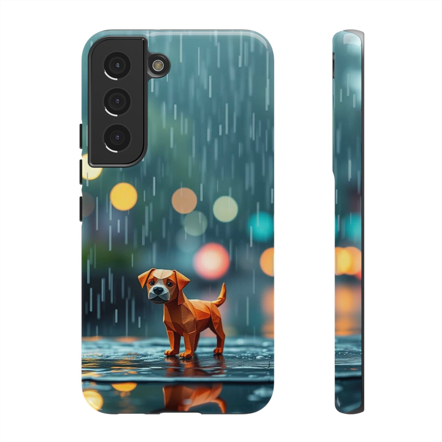Samsung Galaxy S22 / Glossy Phone Case - Origami ’Soggy Dog’ Design Phone Case
