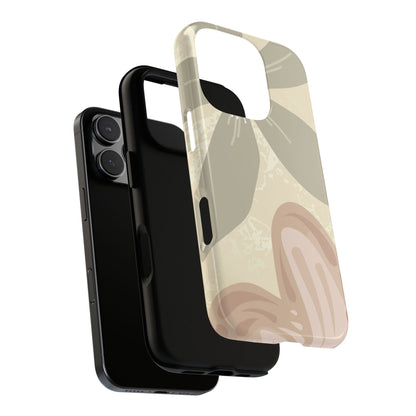 Hibiscus Heart Pattern Phone Case - Beige Phone Case