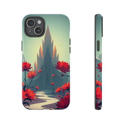 iPhone 15 Plus / Glossy Phone Case - Gothic Alien Garden Design Phone Case