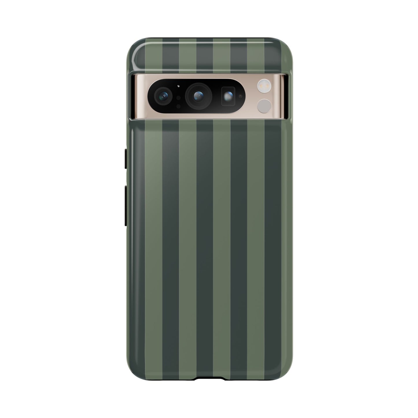 Google Pixel 8 Pro / Glossy Phone Case - ’Dark Green Stripe Pattern’ Phone Case