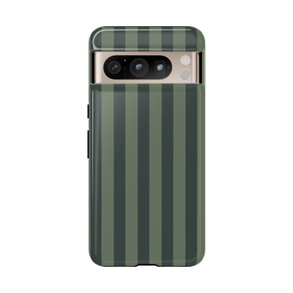 Google Pixel 8 Pro / Glossy Phone Case - ’Dark Green Stripe Pattern’ Phone Case