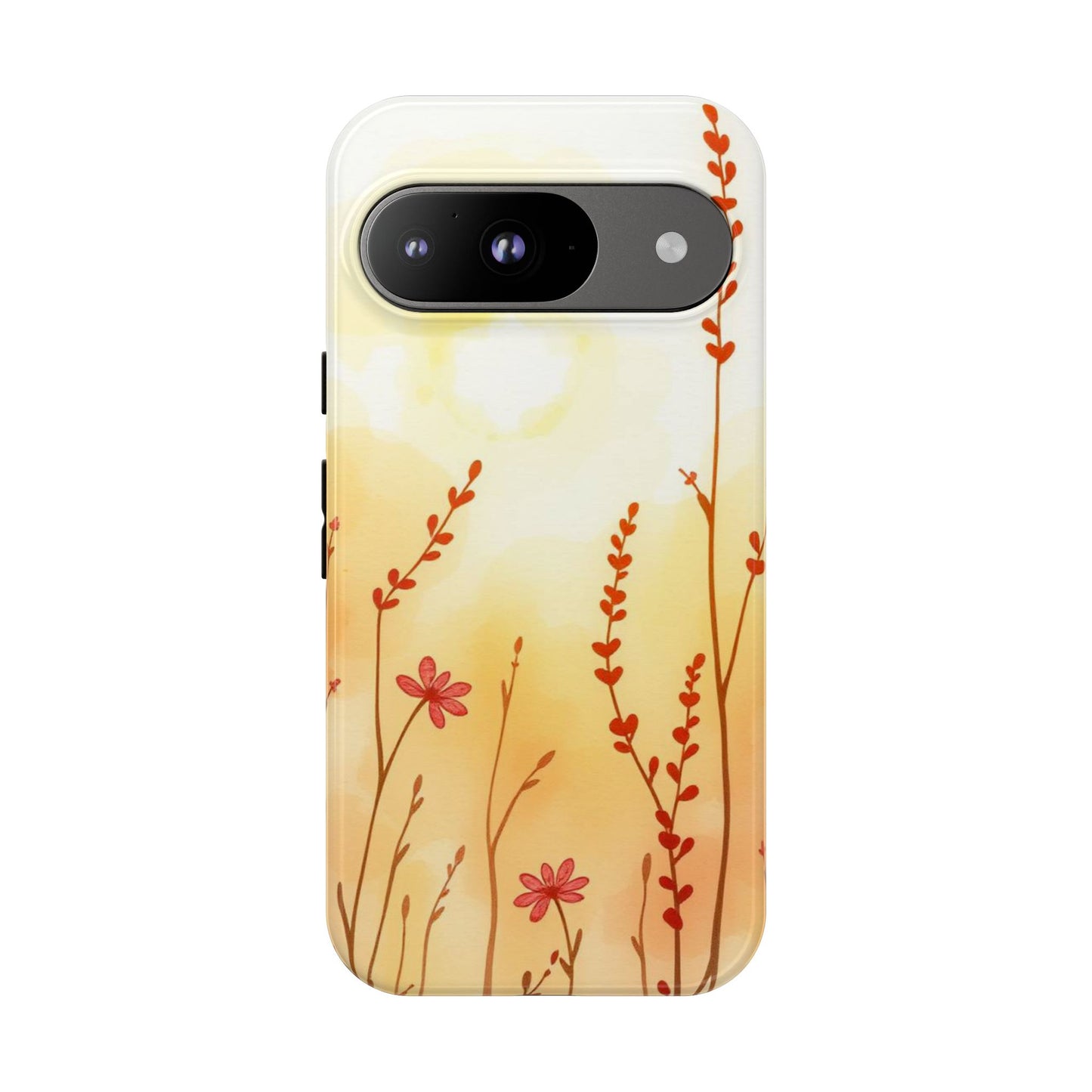 Google Pixel 9 / Glossy Phone Case - Boho Chic Watercolour Wildflower Dusk Pattern Phone Case