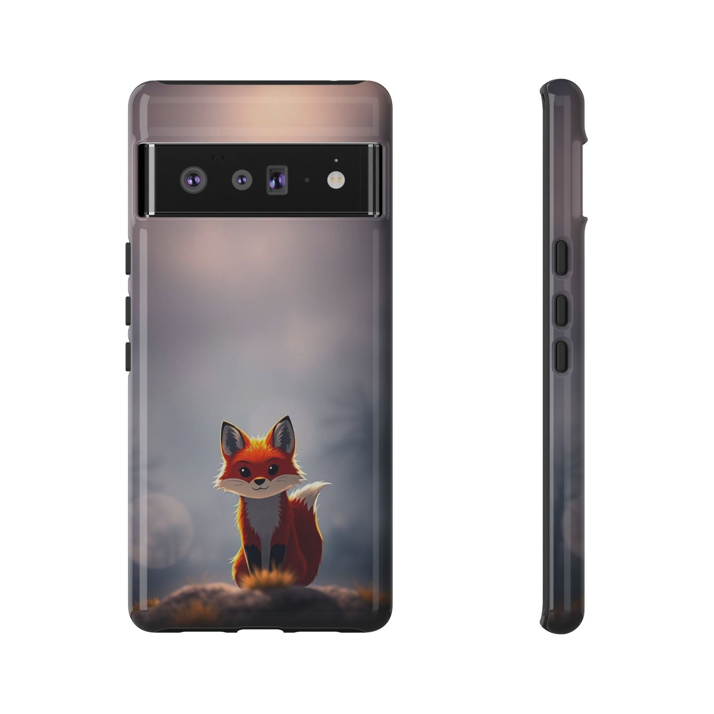 Google Pixel 6 Pro / Glossy Phone Case - Cute Gothic Fox Design Phone Case
