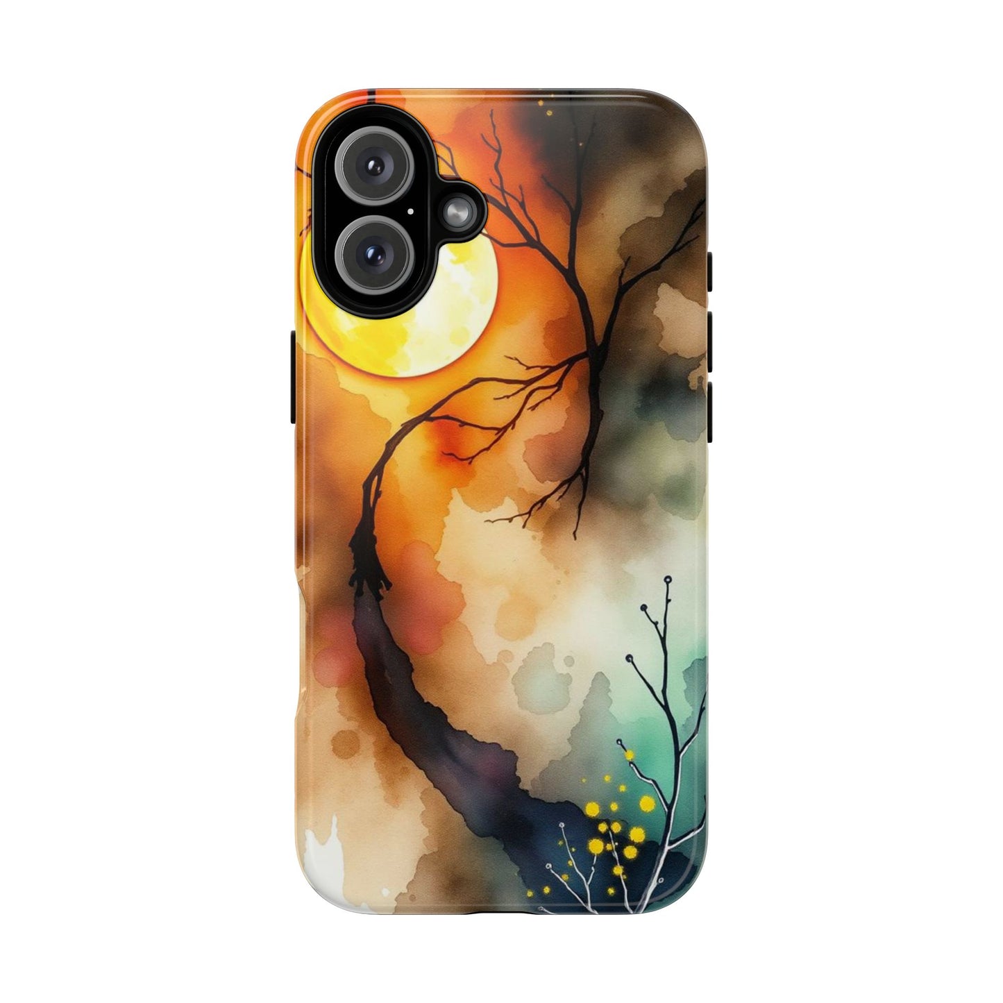 iPhone 16 Plus / Glossy Phone Case - Abstract Watercolour Gothic Scene Phone Case