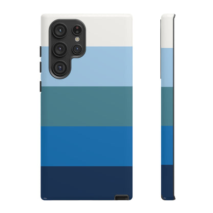 Blue and White Stripe Pattern Phone Case - Blue Phone Case - Samsung Galaxy S22 Ultra / Glossy