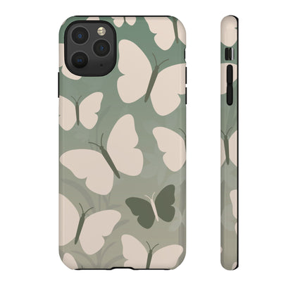 Minimalist Light Green Butterfly Pattern Phone Case - Green Phone Case - iPhone 11 Pro Max / Glossy