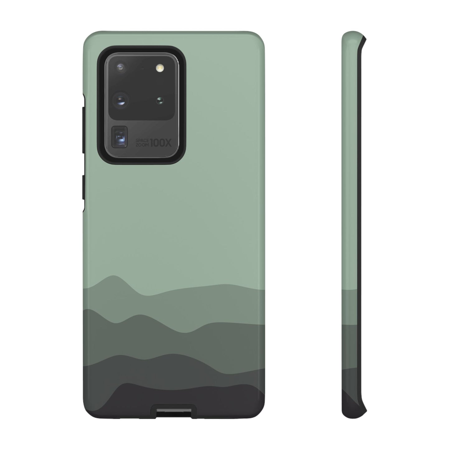 Green Abstract Waves Protective Phone Case - Green Phone Case - Samsung Galaxy S20 Ultra / Glossy