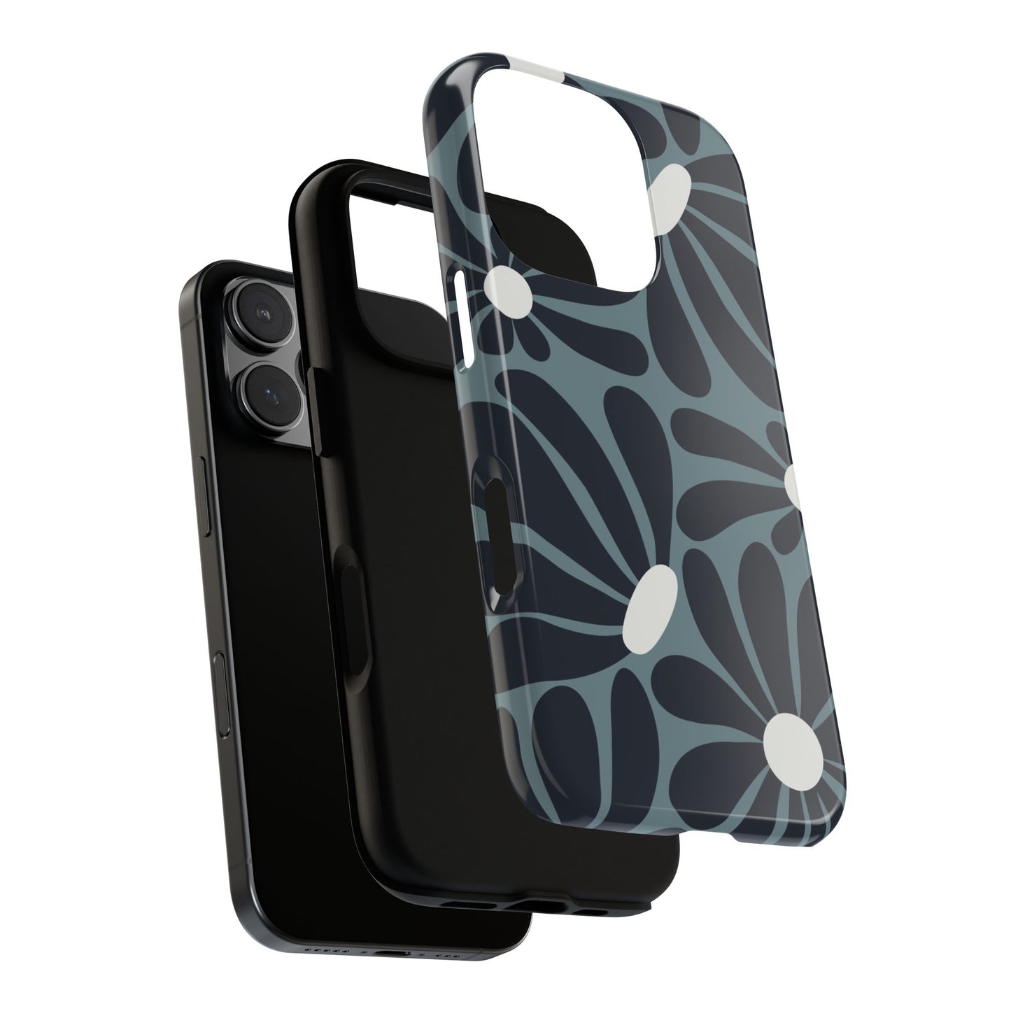 Phone Case - ’Retro Navy Blue & White Daisy Pattern’ Phone Case
