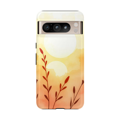 Google Pixel 8 Pro / Glossy Phone Case - Watercolour Wildflower & Sun Design Phone Case