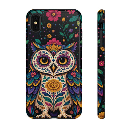 Vibrant Purple and Teal Calavera Owl Phone Case - Multicolor Phone Case - iPhone XS MAX / Glossy