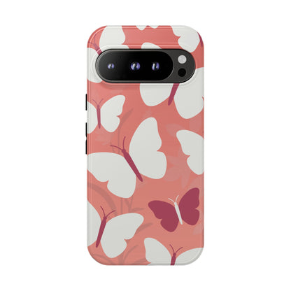 Google Pixel 9 Pro / Glossy Phone Case - Minimalist Pink Butterfly Pattern Phone Case