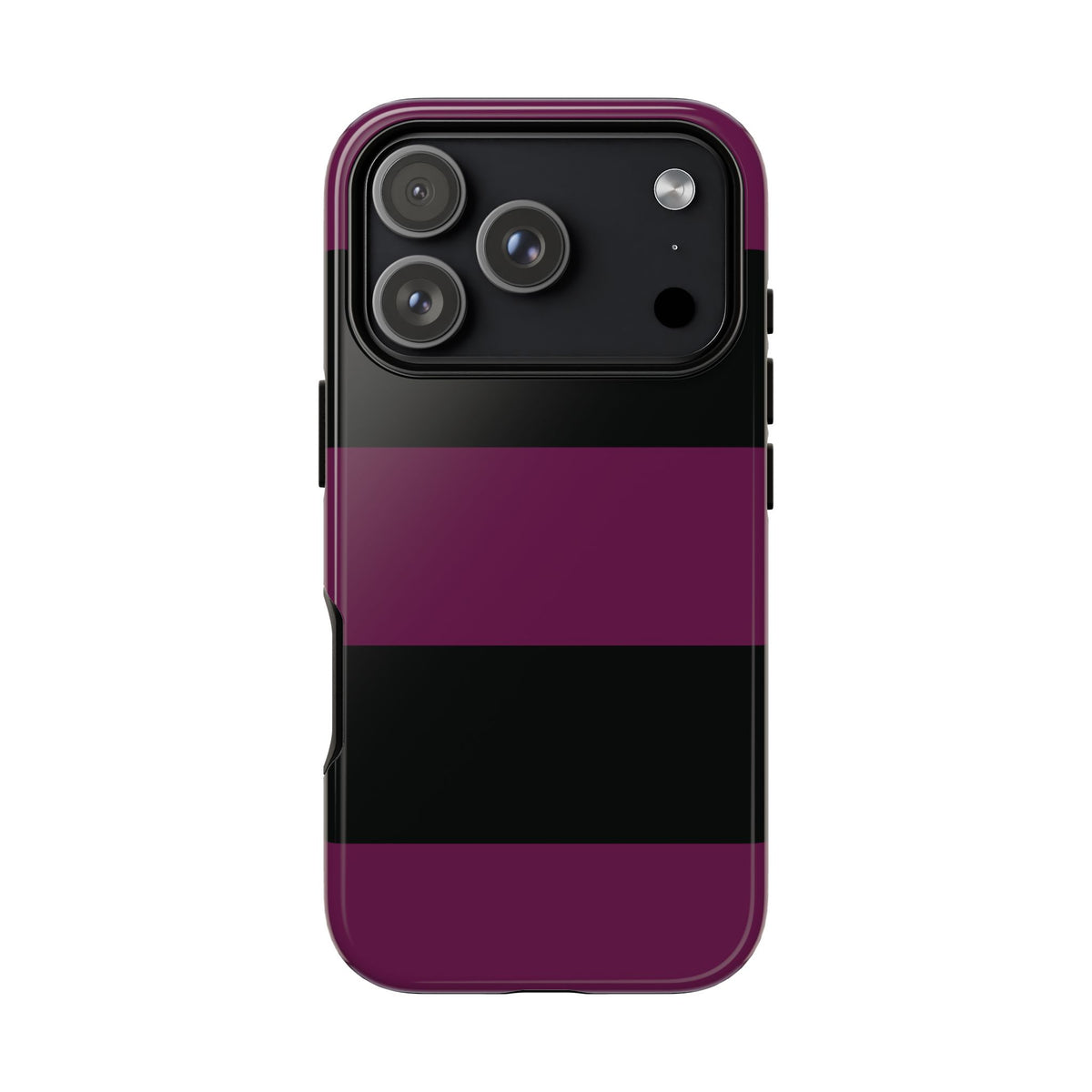 Purple & Black Horizontal Stripe Pattern Phone Case - Purple Phone Case - iPhone 18 Pro / Glossy
