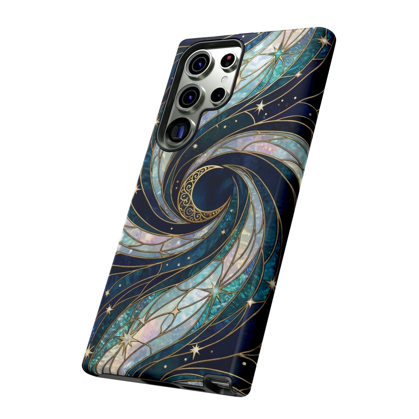Elegant Navy & Teal Celestial Swirl Phone Case