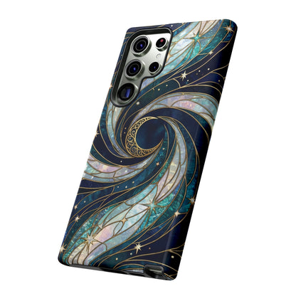 Elegant Navy & Teal Celestial Swirl Phone Case