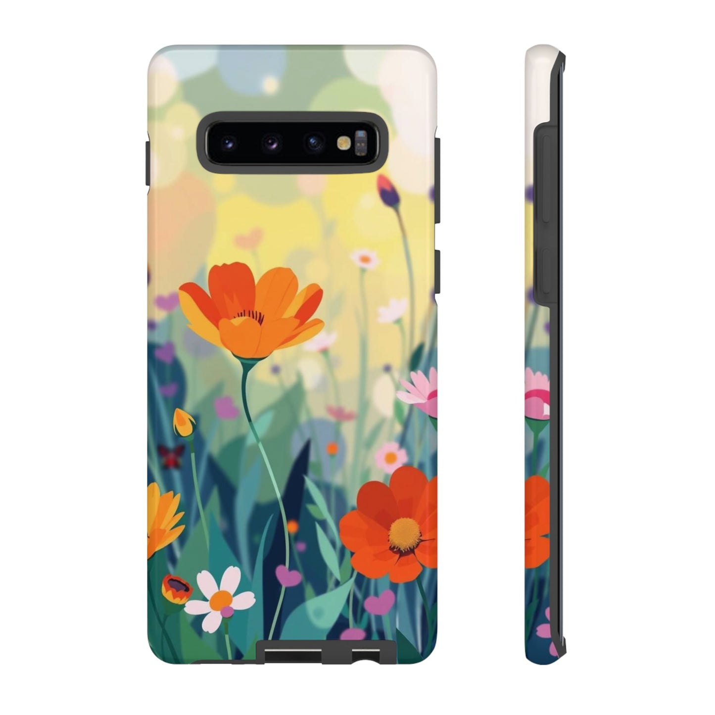 Samsung Galaxy S10 Plus / Glossy Phone Case - Pop Art Style Wildflower Design Phone Case