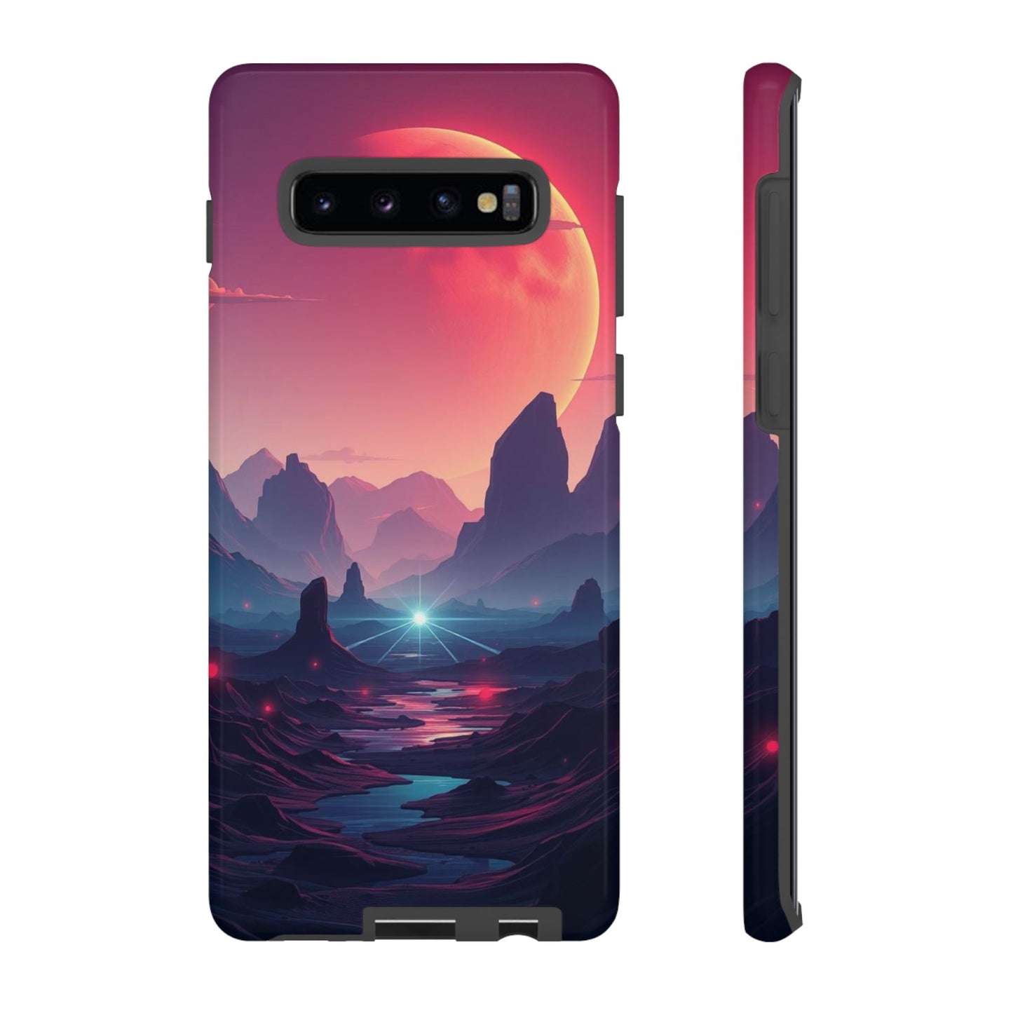 Samsung Galaxy S10 Plus / Glossy Phone Case - Alien Moon Landscape Design Phone Case