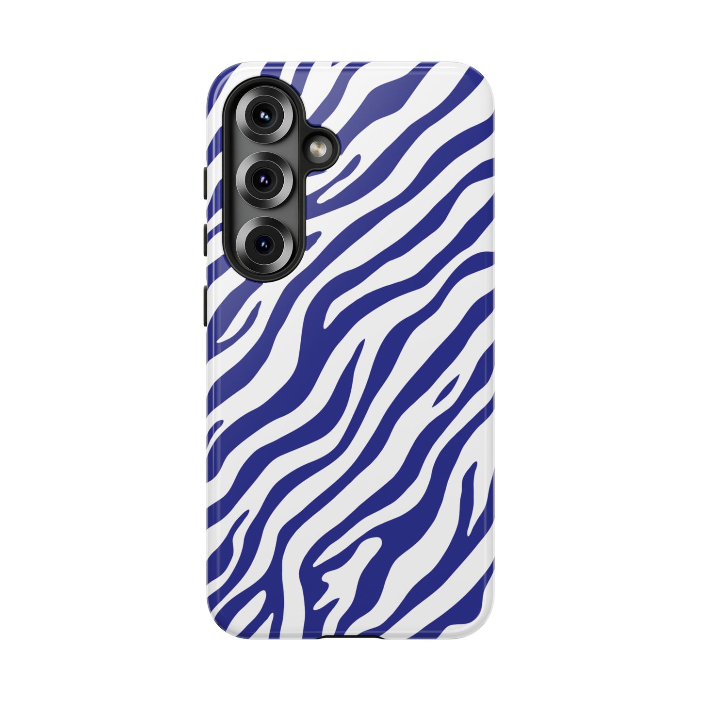 Stylish Electric Blue Zebra Print Phone Case