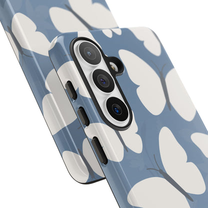 Minimalist Light Blue Butterfly Pattern Phone Case - Blue Phone Case