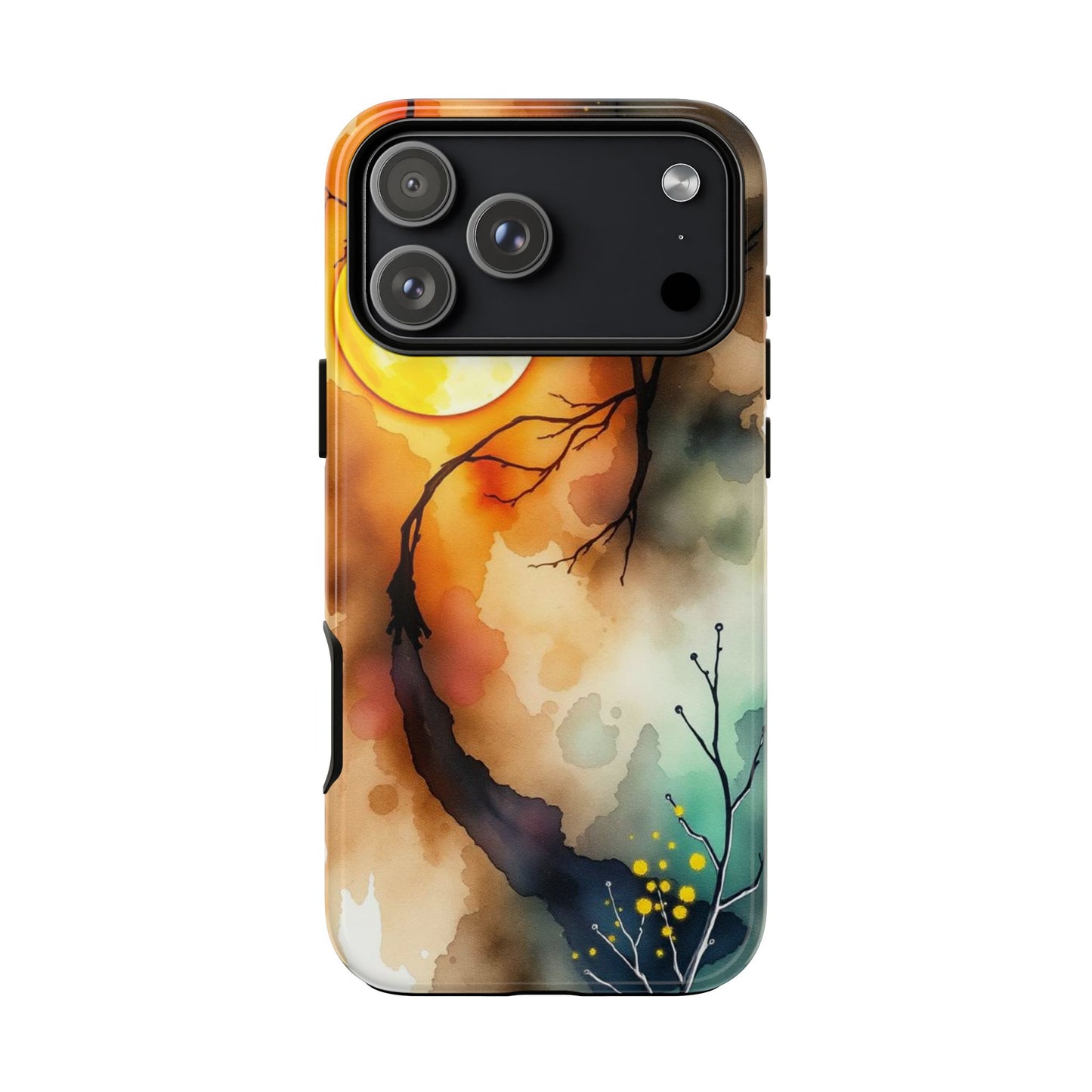 iPhone 17 Pro Max / Glossy Phone Case - Abstract Watercolour Gothic Scene Phone Case