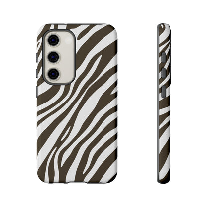Modern Mocha Zebra Print Phone Case