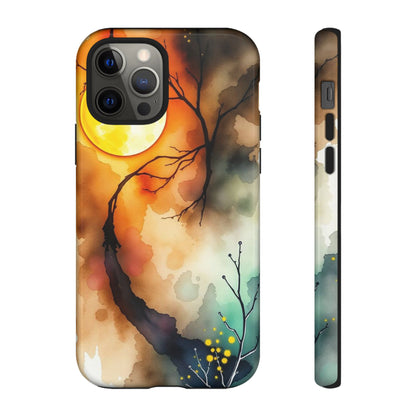 iPhone 12 Pro / Glossy Phone Case - Abstract Watercolour Gothic Scene Phone Case