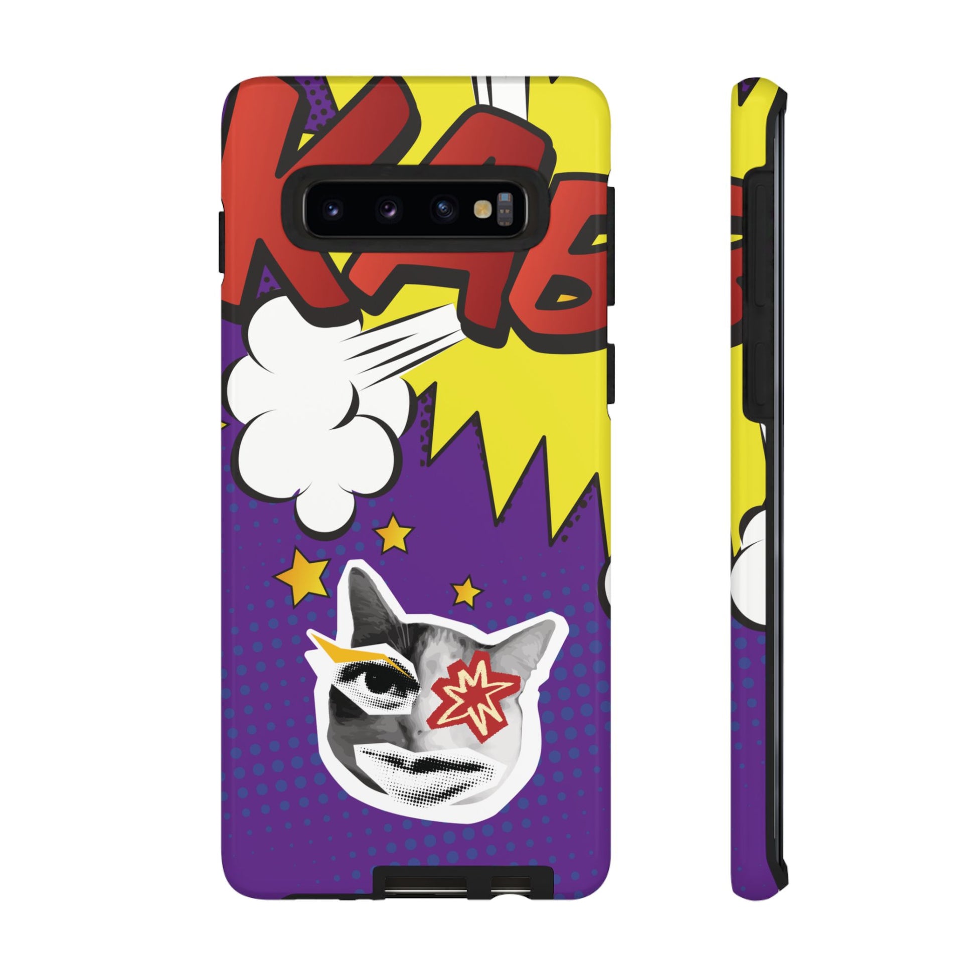 Bold Purple Pop Art Cat Phone Case - Purple Phone Case