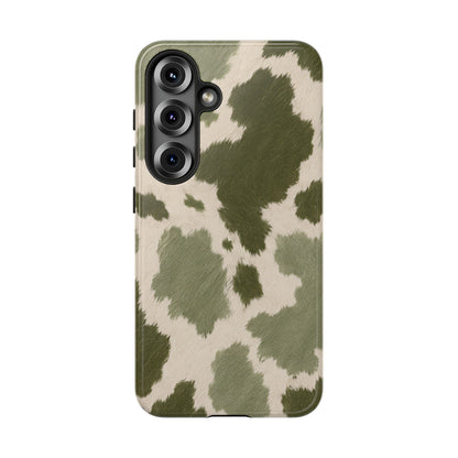 Stylish Olive Green Cow Print Phone Case
