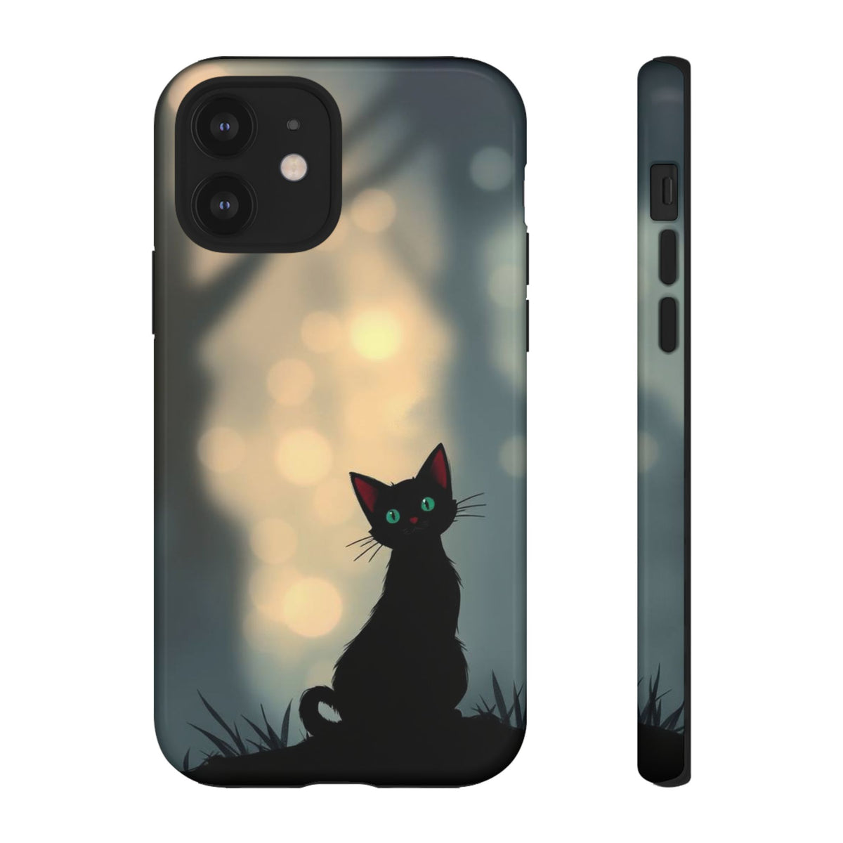 Gothic Cat Design Phone Case - Multicolor Phone Case - iPhone 12 / Glossy