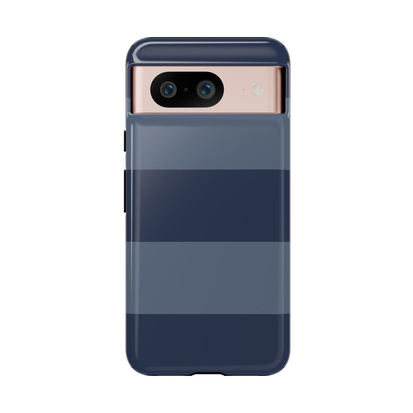 Dark Blue Horizontal Stripe Pattern Phone Case - Blue Phone Case - Google Pixel 8 / Glossy