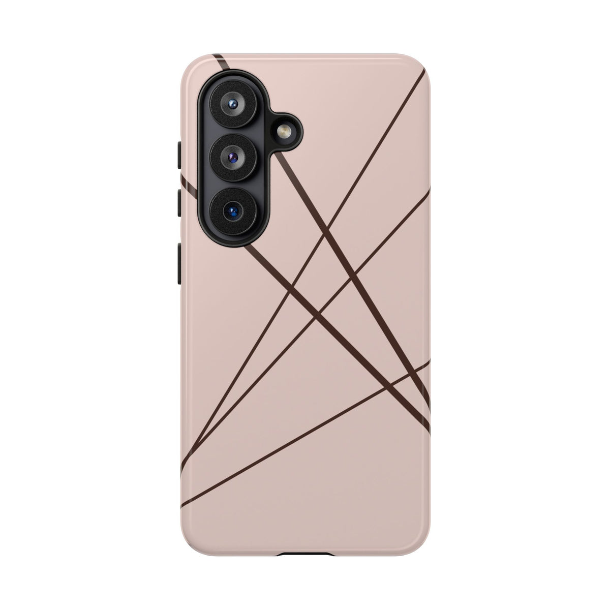 Abstract Pink with Brown Lines Phone Case - Pink Phone Case - Samsung Galaxy S26 / Glossy