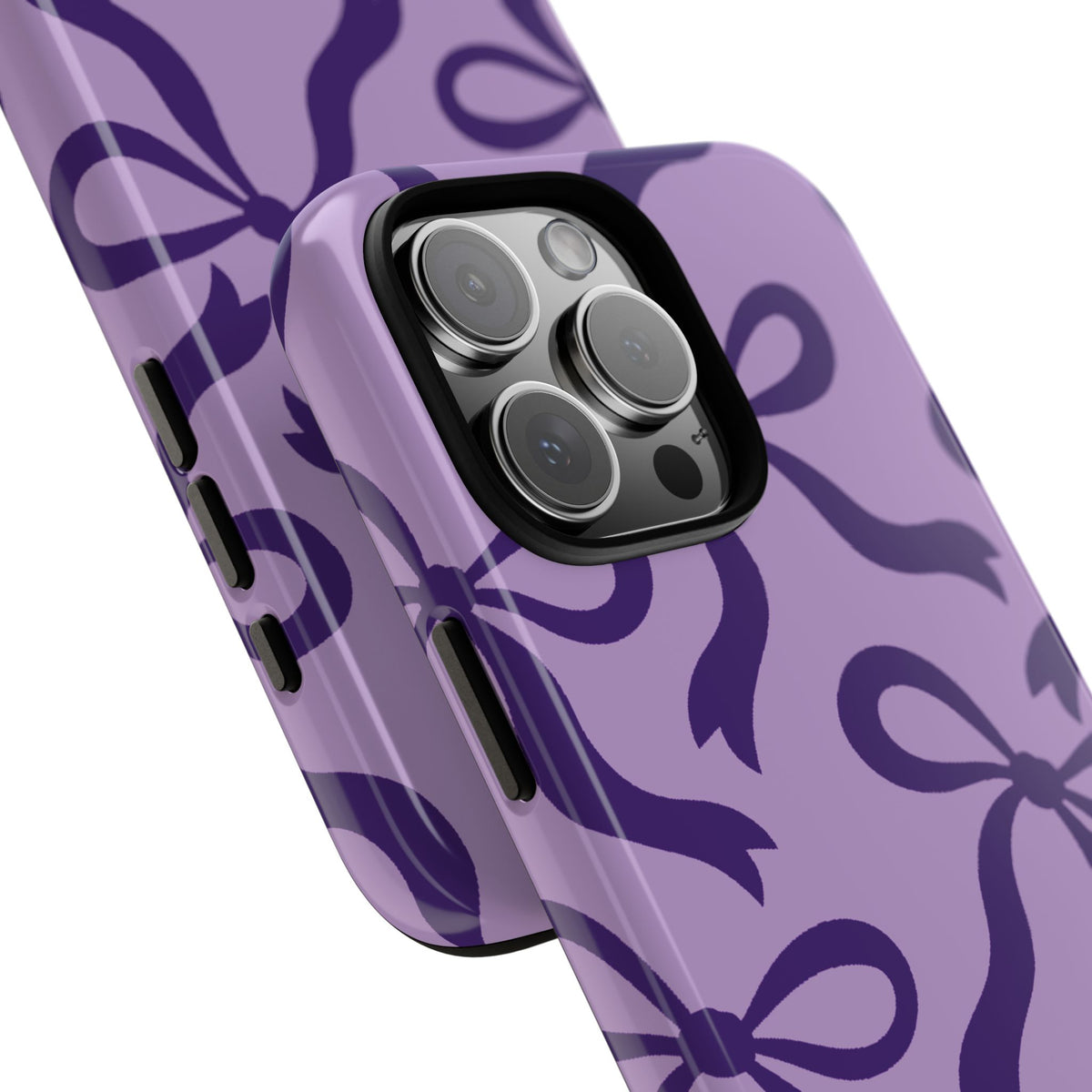 Bold Lilac and Deep Purple Bow Pattern Phone Case - Purple Phone Case
