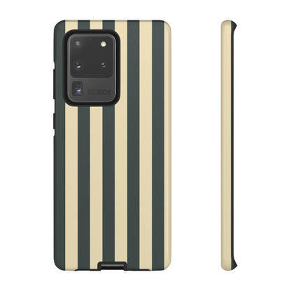 Green & Beige Stripe Pattern Phone Case - Green Phone Case - Samsung Galaxy S20 Ultra / Glossy