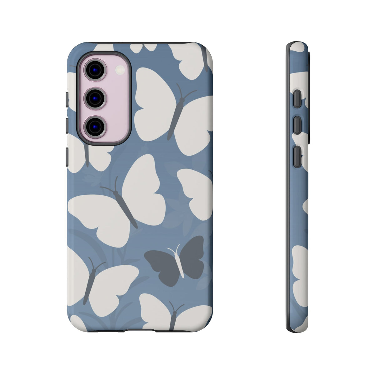 Minimalist Light Blue Butterfly Pattern Phone Case - Blue Phone Case - Samsung Galaxy S23 Plus / Glossy