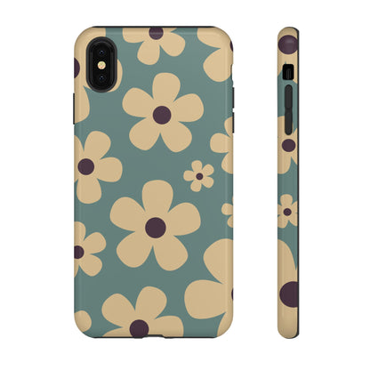 Cute Blue & Cream Daisy Pattern Phone Case - Blue Phone Case - iPhone XS MAX / Glossy