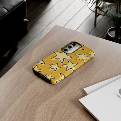 Golden Yellow Doodle Star Phone Case