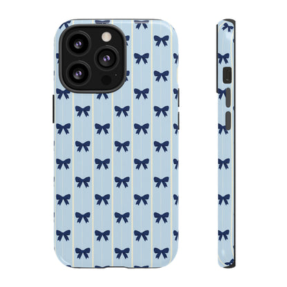 Retro Navy Blue Bow Pattern Phone Case