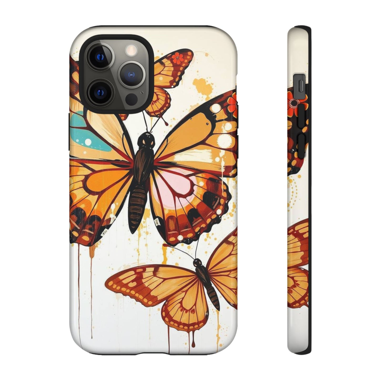 iPhone 12 Pro / Glossy Phone Case - Abstract Butterflies Design Phone Case