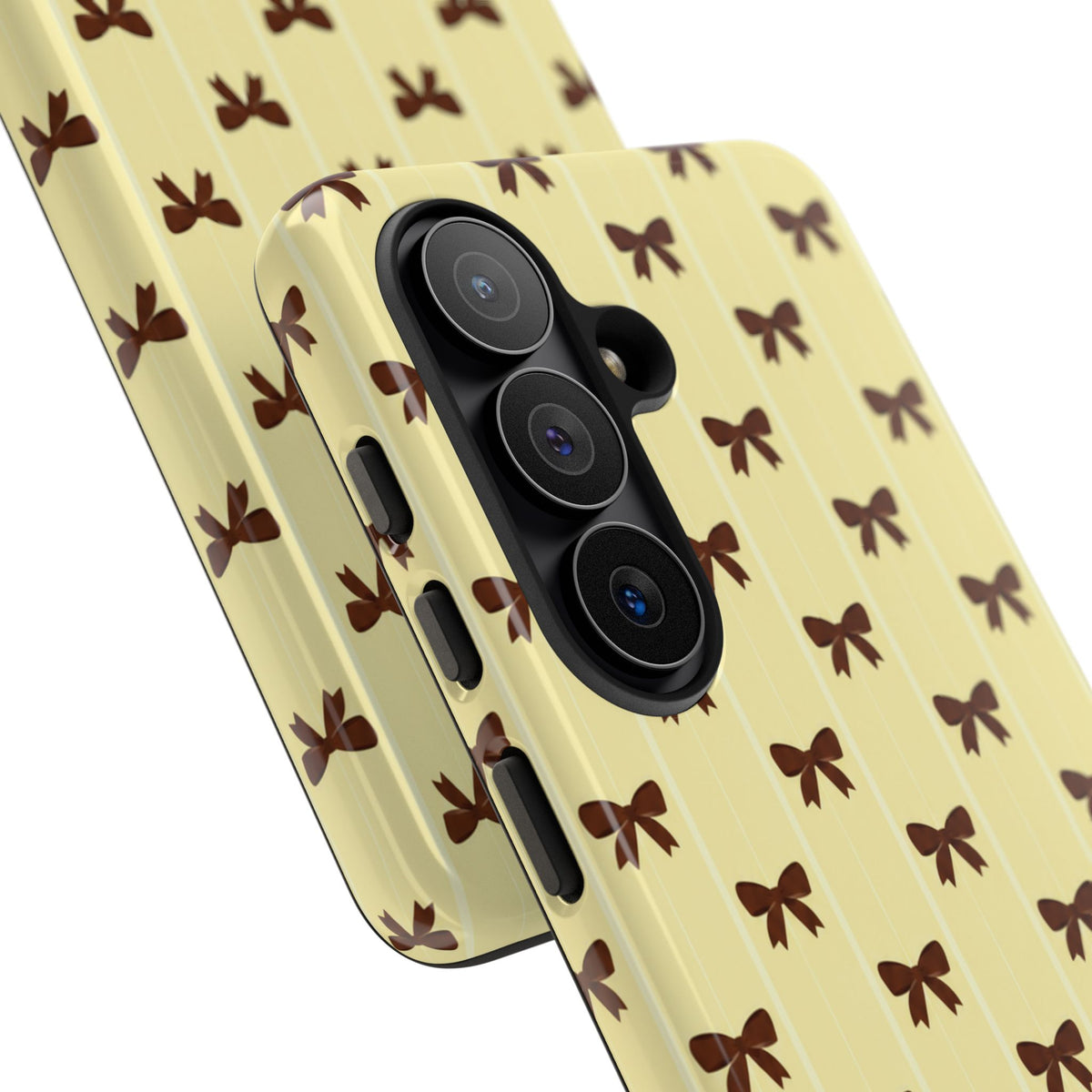 Retro Chocolate Brown Bow Pattern Phone Case